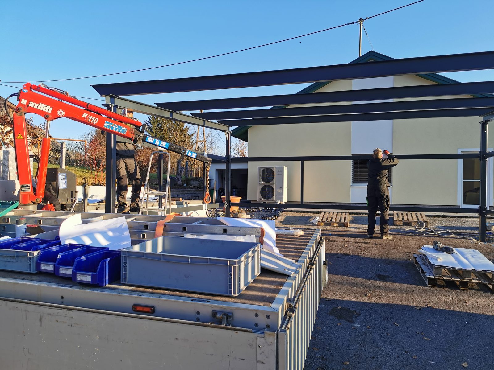 Referenzprojekt 1 — Stahlcarport von IhrCarport.eu, Ansicht 1